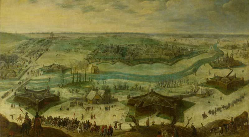 Peter Snayers A siege of a city, thought to be the siege of Gulik by the Spanish under the command of Hendrik van den Bergh, 5 September 1621-3 February 1622. France oil painting art